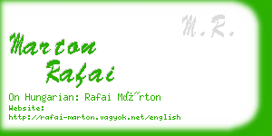 marton rafai business card